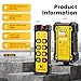 NEWTRY Wireless Crane Remote, 12V 6 Button Industrial Crane Controller Hoist Truck Remote 984FT Electric Lift Switch with Indicator System