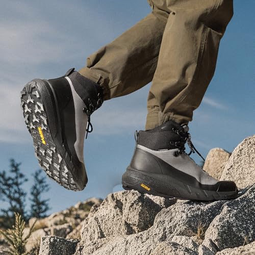 NORTIV 8 NORTIV 8 Men's Mid Waterproof Hiking Boots Outdoor Lightweight Breathable Trekking Camping Mountaineering Shoes HydroTrek,Size 12,Grey/Black,NMUMHB2504