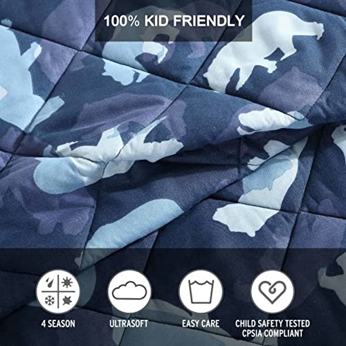 Image of Eddie Bauer - Full Size Quilt Set, Reversible Kids Bedding with Matching Shams, Ideal for Toddler Bedding Set (Camp Camo Navy, Full)