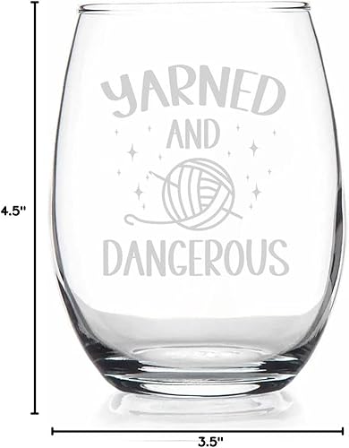 Miniatura 3 de HTDesigns Vaso de vino sin tallo para tejer hilo y peligroso, regalo para tejer, ideas de regalo para tejedores, el mejor regalo para un tejedor