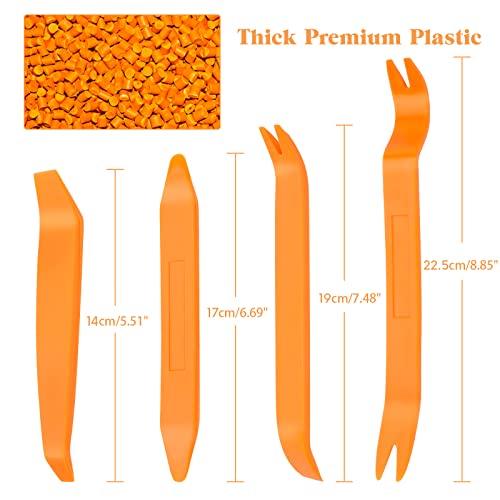 Kltech 4Pcs Auto Door Clip Panel Trim Removal Tool Kits Thick Plastic Car Tools For Car Dash Radio Audio Installer Pry Tool With Paper Box #TOP1