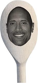 Dwayne Johnson's Face (The Rock) Engraved on a Wooden Spoon (30cm), Birthday, Christmas, Mothers Day Gift. Fun Cooking, Baking and Mixing in the Kitchen
