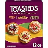 Toasteds Crackers, Cracker Collection, Lunch Snacks, Variety Pack, 12oz Box (1 Box)
