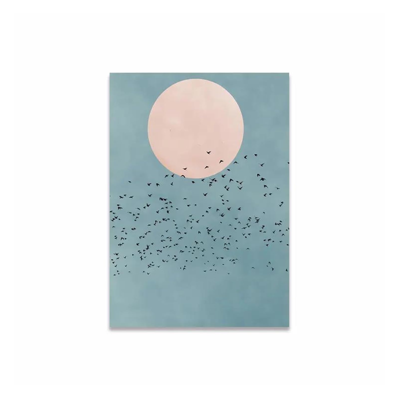 Tableau décoration murale moderne ciel lune oiseaux pour salon 50x70
