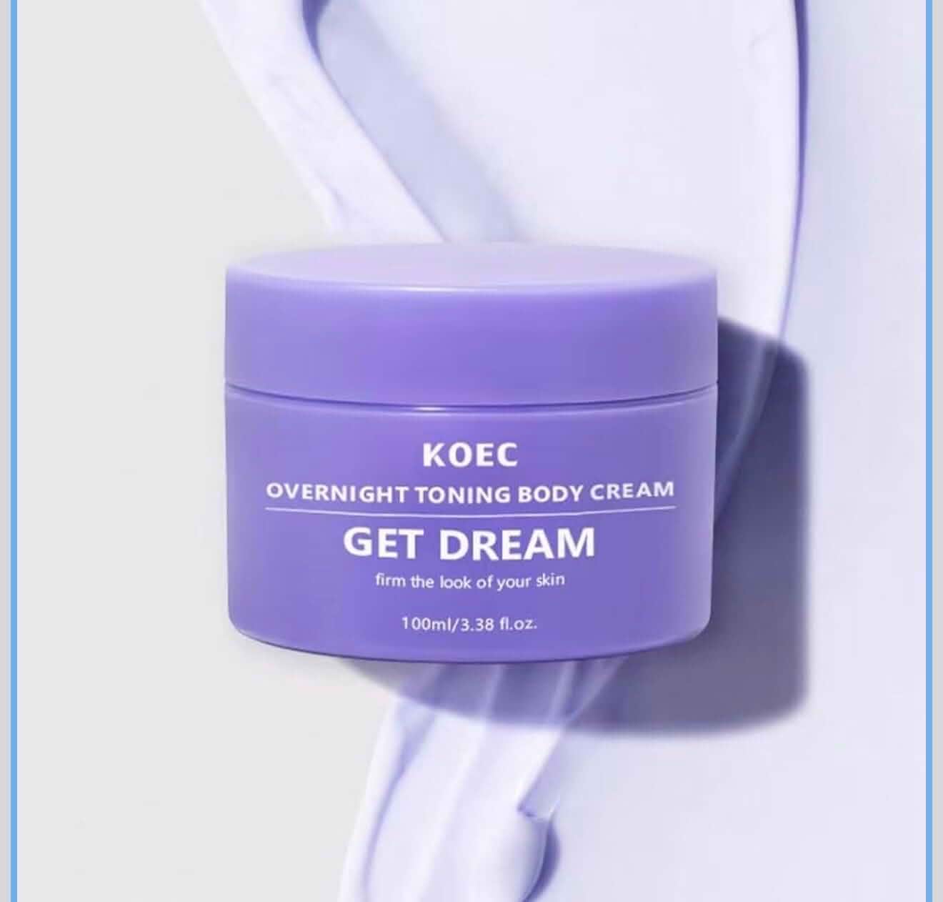 KOEC Get Dream Overnight Toning Body Cream, Anti-Cellulite Firming Treatment with Passion Fruit Oil, Shea Butter, Lavender Oil, 3.38 Fl Oz 4.23 Ounce (Pack of 1)