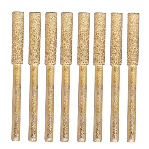 8 Piezas de Ruedas de Afilado de Diamante de Alta Dureza Afilador de Motosierra de Diamante Kits de Afilador de Cadenas de Metal con Mangos Largo Kit de Limas de Repuesto(3 * 4.8mm)