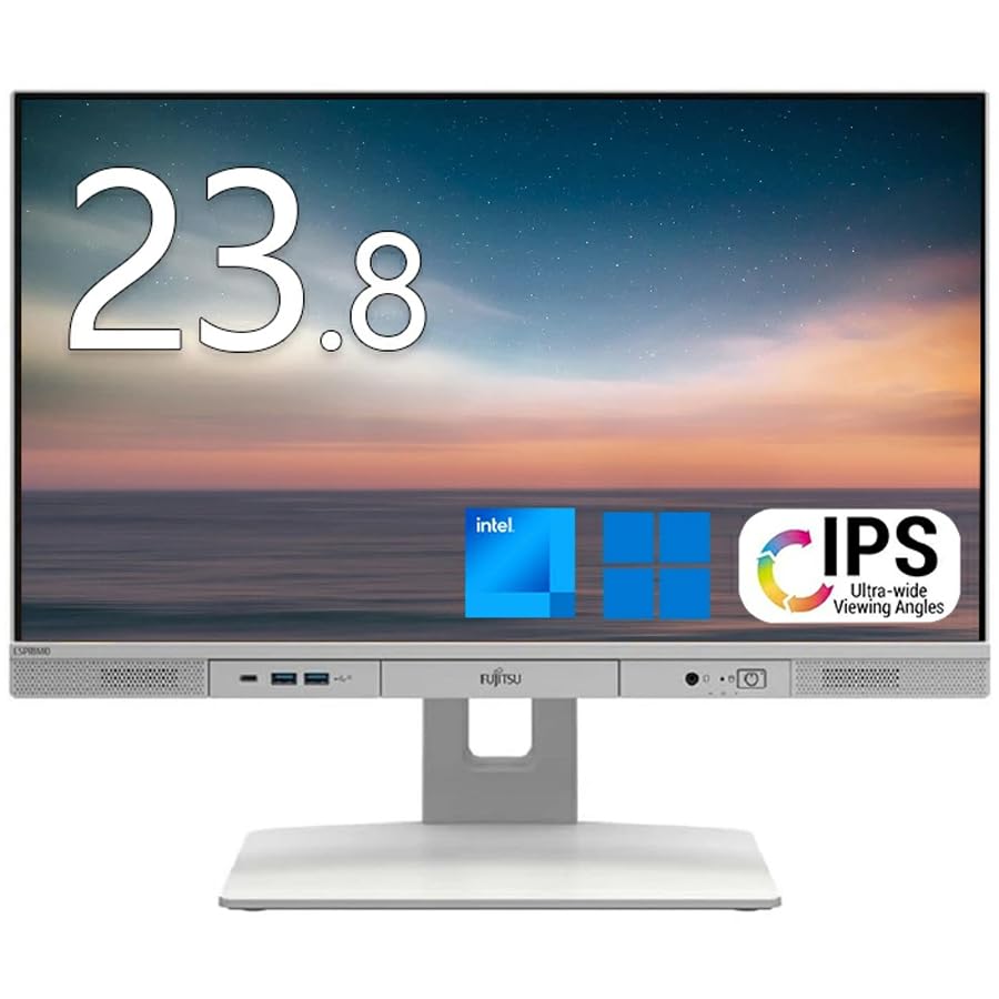 富士通 ESPRIMO K5010｜23.8インチ 第10世代 Core i5｜メモリ16GB Nvme M.2 SSD 512GB｜フルHD Office付き WiFi Type-C｜Windows11 一体型 デスクトップパソコン(整備済み品)
