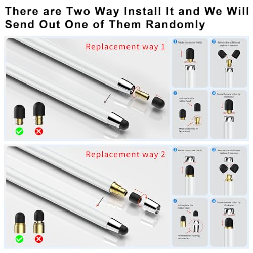 Image of Stylus Pen for Touchscreen,5 PCS Stylus,Stylus 2-in-1 High Sensitivity Precision Suitable for Touch Screens of iPhone /ipad /Android Tablet(White)