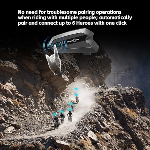 FreedConn HERO バイク インカム 2台セット Bluetooth5.1 バイク用インカム 最大6人同時通話 1500m長距離通信 インカム バイク IP67防水 ヘルメット インカム ノイズキャンセリング 音楽共有 日本語音声ガイド 技適認証済み (シルバー)