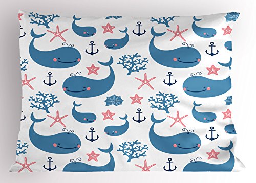 Almohada estampada coral tamaño estándar queen miniatura 1