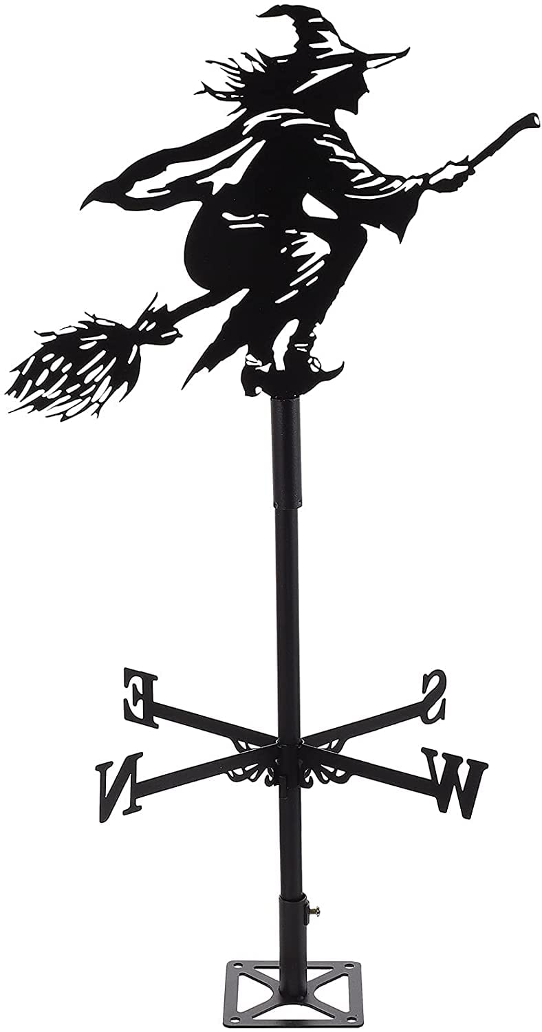 TAXXII Metal Weather Vane Witch Weathervane Stainless steel Yard Wind Direction for Garden Creative Vanes