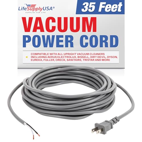 LifeSupplyUSA Heavy Duty 40ft Vacuum Power Cord 18/3 Compatible with Windsor Sensor Versamatic Flexamatic Upright Models,3 Prong Replacement Extension Cord (Blue)