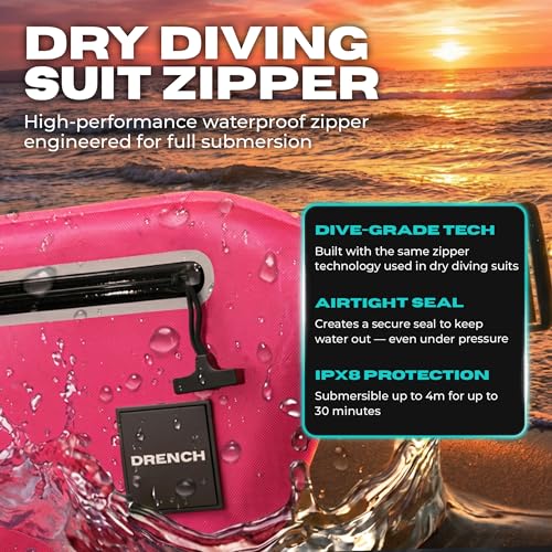 Image of Drench Waterproof Fanny Pack & Floating Phone Pouch | IPX8 Submersible Waist Pack Dry Bag for Beach, Pool, Cruise Travel, Girls Trips, Snorkeling, Kayaking & Water Sports | Pink