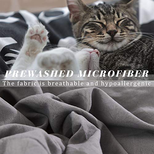 Bedream Gray Comforter Set, 3-Piece Queen Size Pintuck Ruffled Lace Bedding Set - Prewashed Microfiber - Natural Wrinkle & Easy Care - Breathable (C6) #TOP2