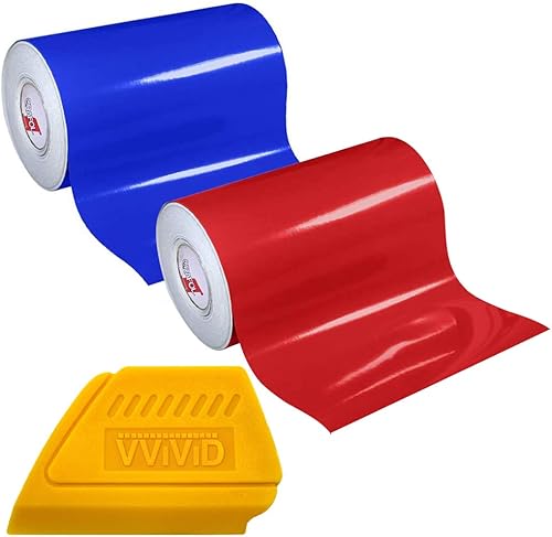 ORACAL 651 - Kit de iniciación de vinil multicolor (1 x 5 pies), 2 rollos, incluye rasqueta de detalladora dura en color amarillo