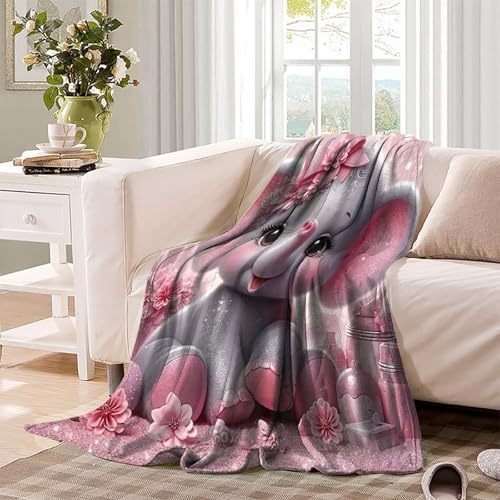 Plaid éléphant impression 3D chaude couverture de voyage et camping - 4