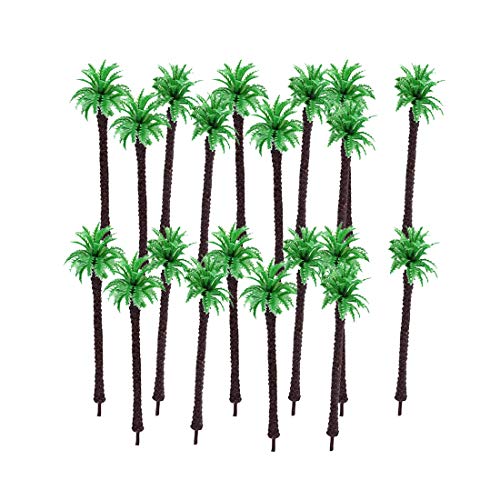 Naliovker 20Pcs Coconut Model Trees/Scenery Model Plastic Artificial Layout Rainforest Diorama