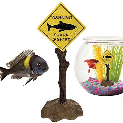 A/V Advertencia Calavera Acuario | Adornos Resina señal Advertencia Acuario - Decoración señal Advertencia tiburón Acuario, Adornos Divertidos Acuario