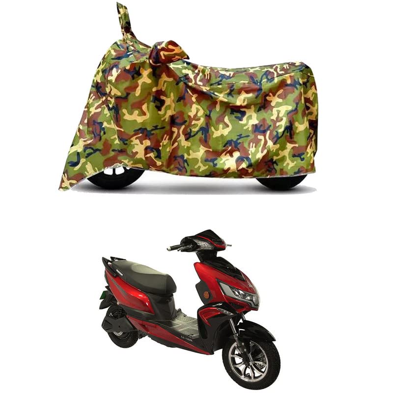 Image of Waterproof 100% PVC Coated Full Bike Scooty Two Wheeler Body Cover Compatible for Okinawa PraisePro /UV-Rays /Heat Protection /Birds Dropping /Scratchproof /Dust Proof [6X6 Jungle Print]