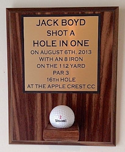 Hole in One Ball Display Golf Plaque