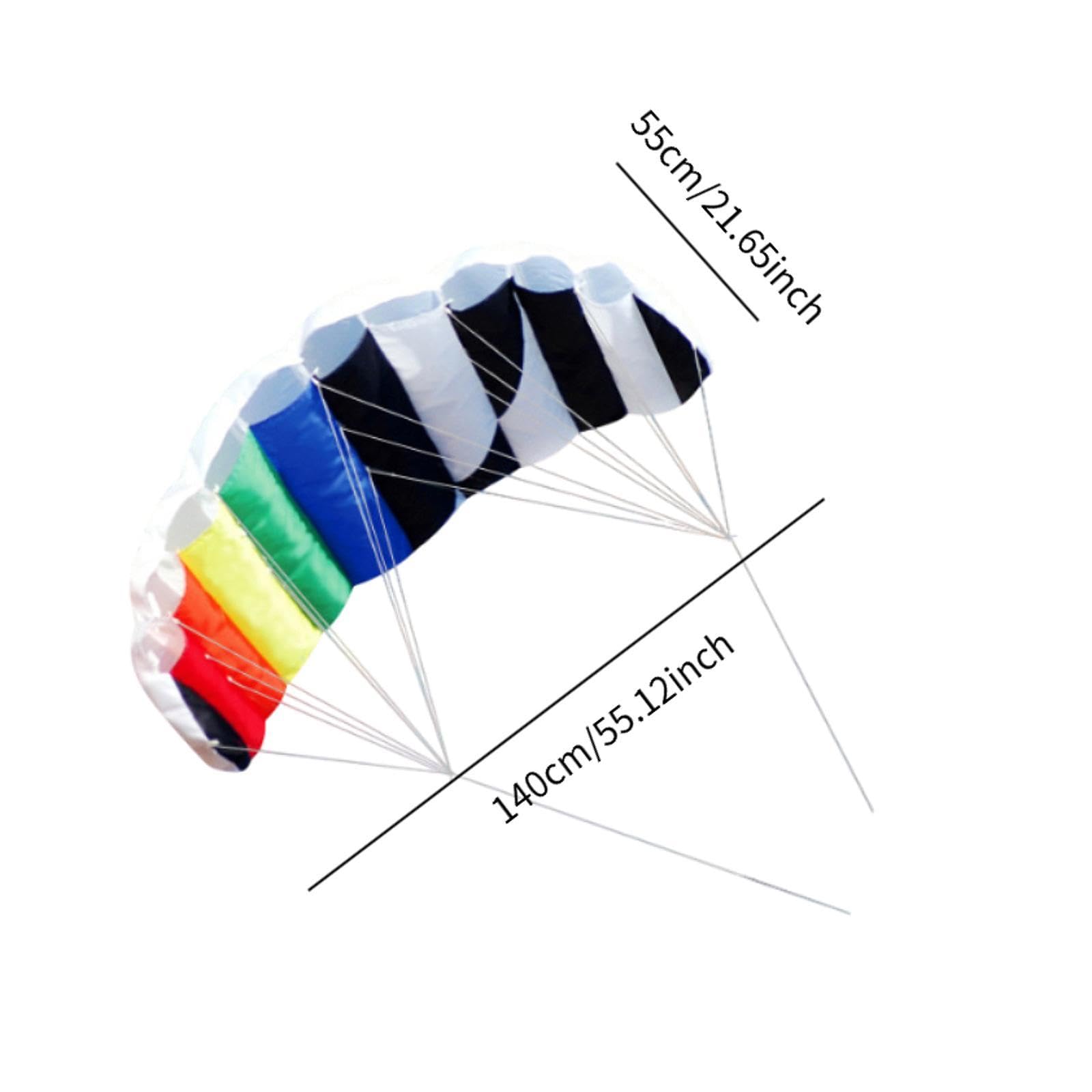 Vaveren Dual Line Stunt Kite 1.4M Entry Level Soft Giant with Lines Rainbow Parafoil Kite for Park Beach Outdoor Kitesurfing Training