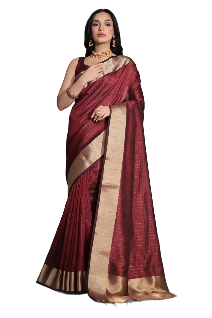 Women's Cotton Silk Saree with Unstitched Blouse Piece
