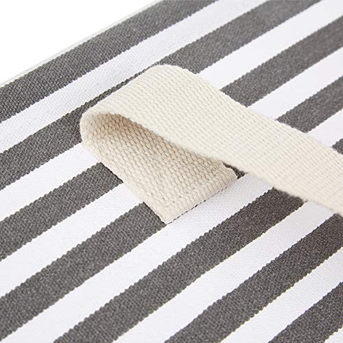 Llarug 46L Large Canvas Collapsible Utility Tote Bag,Oversized Beach Bag,Reusable Grocery Shopping Bag,Carry Bag,Laundry Basket (Gray White,1Pc) #TOP4