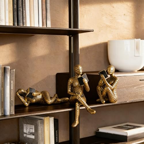 Escultura Abstracta Hombre Dorado XINXUAN 8" 3 Piezas miniatura 3
