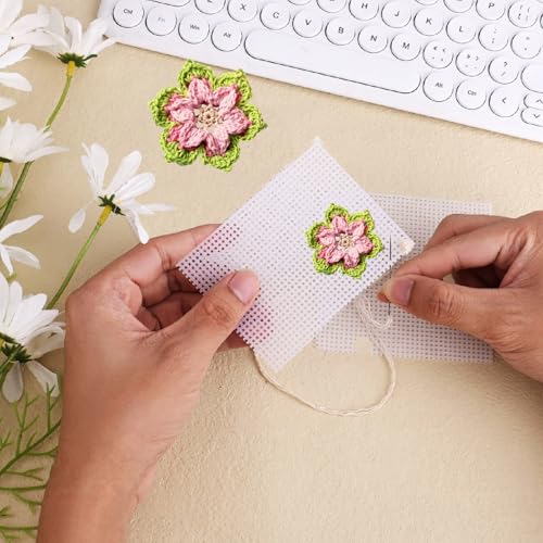 Image of CYEAH 20 Pcs Plastic Canvas Sheets, 7 Count White Plastic Mesh for Cross Stitching, Mesh Sheets for Embroidery Crafting, Acrylic Yarn Crafting, Knit and Crochet DIY Projects