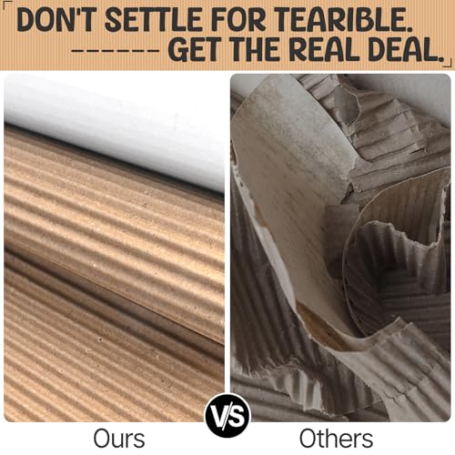 Image of Corrugated Cardboard Roll, 12 x 394 Single Face Large Cardboard Sheets Thick Corrugated Cardboard Paper for Crafts, Shipping, Mailing, Gift Packaging, DIY Projects, Modeling(White)