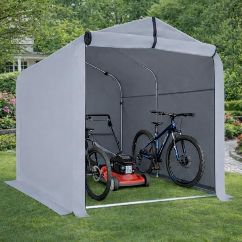 KAIDIDA Garage à Vélos Abri de Jardin Tente pour Moto - Abri de Rangement Extérieur avec Cadre en Acier Galvanisé et 4 Sardines en U, 220 x 157 x 195 cm