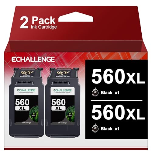 ECHALLENGE PG-560 XL PG-560XL Multipack Tintenpatrone für Canon 560 patronen für Pixma TS5350 TS5351 TS5352 TS5353 TS7450 TS7451 druckerpatronen (Schwarz 2er-Pack)