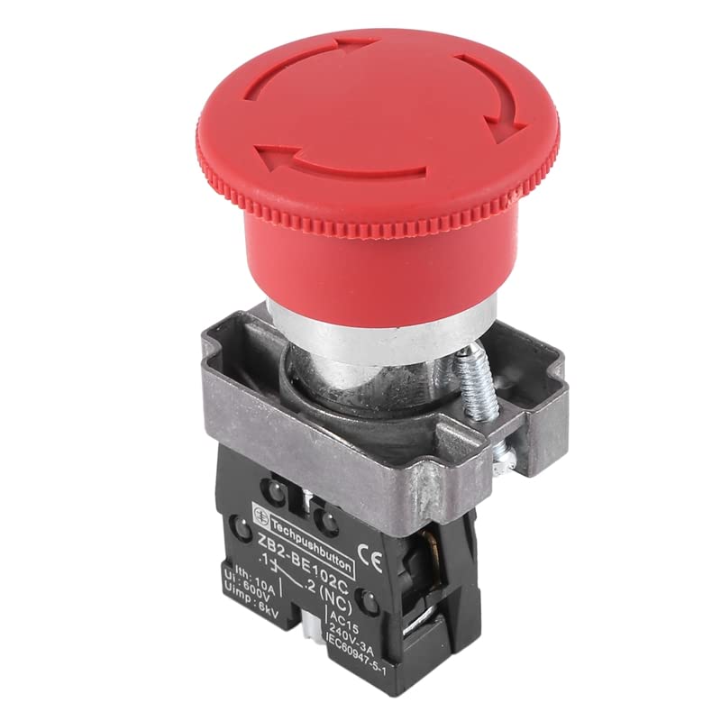 Bouton-poussoir NC coup de poing 22mm arrêt d'urgence haute capacité 10A 600V