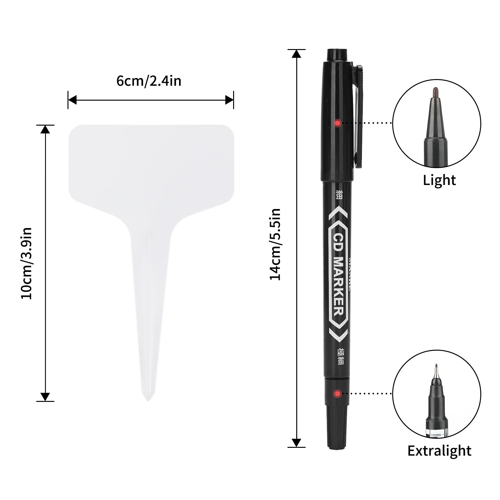 KINGLAKE GARDEN Etichette per piante, etichette in plastica per il nome delle piante, 200 etichette da giardino da 10 cm, etichette per semi di tipo T, etichette per vivai, etichette per semi per