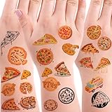 368 Pieces Pizza Party Temporary Tattoos for Kids - Food/Pizza Themed Party Supplies Goodie Bag Stuffers Favors Prize Stickers(24 Sheets)