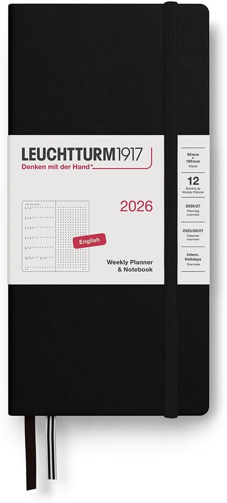 LEUCHTTURM1917 - Weekly Planner & Notebook 2026, Hardcover, Medium (A5), Dotted, Dusty Rose (Jan 1 - Dec 31, 2026)