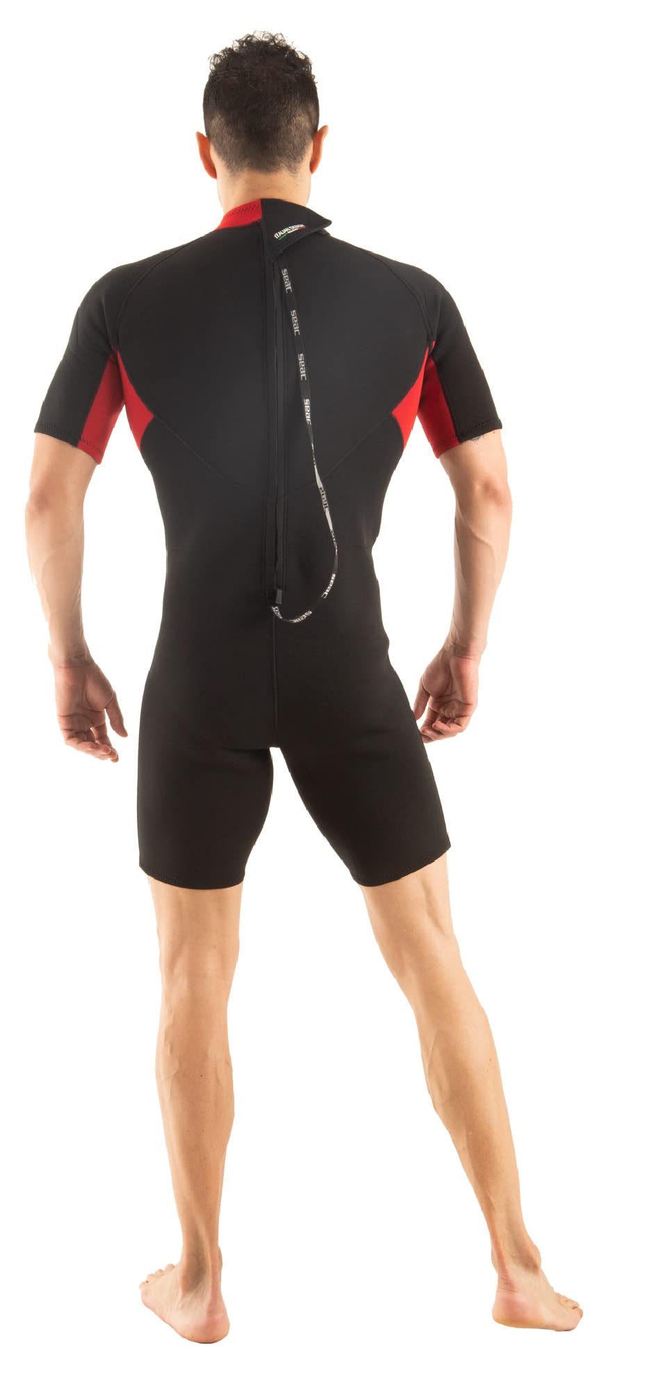 Seac Relax Short Man, 2.2 mm Neoprene Shorty Suit for Snorkeling Diving and other Water Activities, Black / Red - Image 2