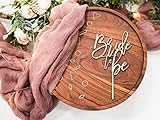 LS Designs Bride to Be Rustic Wood Cake Topper - 4 1/4 in x 7 1/4 in - Bridal Shower Rustic Decorations Bridal Cake Topper Bride to Be Topper Wood Bride to Be