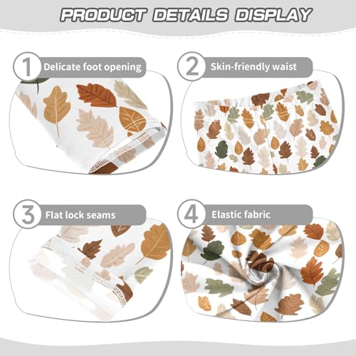 Girls Printed Leggings Yoga Pants Flat Style Maple Leaf Pattern for Kids in 4t to 10 Years, 4T3