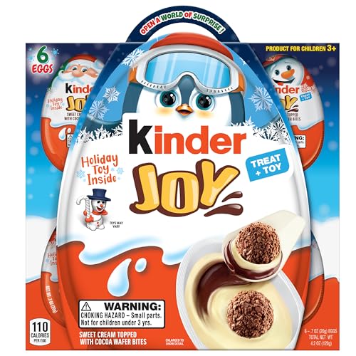 Kinder Joy Huevo navideño con sorpresa de juguete, 6 unidades (paquete de 1)