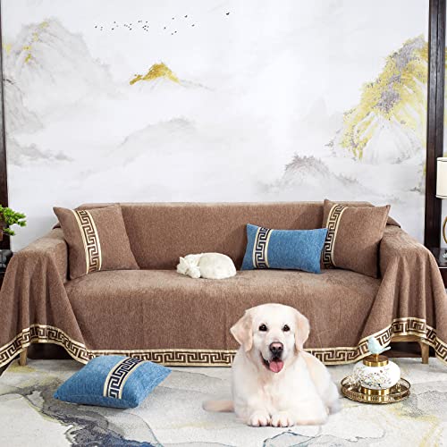 Sectional Couch Covers For 3 Cushion Couch Sofa Slipcovers,Pull Out Couch,L Shaped/Sofa Bed Couch,Futon/Chaise/Patio/Recliner/Rv/3 Seat Large Couch Cover For Moving Furniture Protector Throw Blanket #TOP7