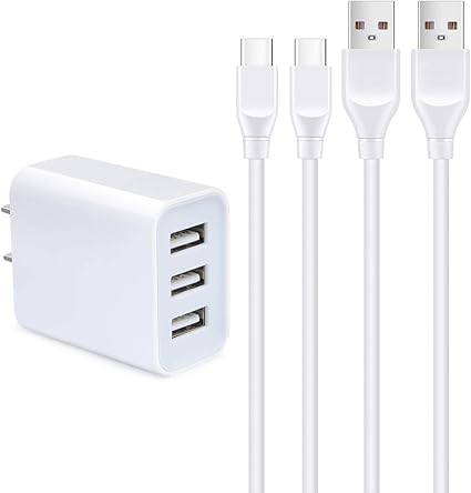 Amazon 3ポートusb充電器1個 Usb Type Cケーブル2本 2m 急速充電器 Usb Cケーブル Anniber Acアダプター 軽量 高出力 タイプcケーブル アンドロイド充電器 スマホ充電器ケーブル 急速充電ケーブル Usb電源アダプター Android充電 ケーブル スマホ充電コード Usbコード