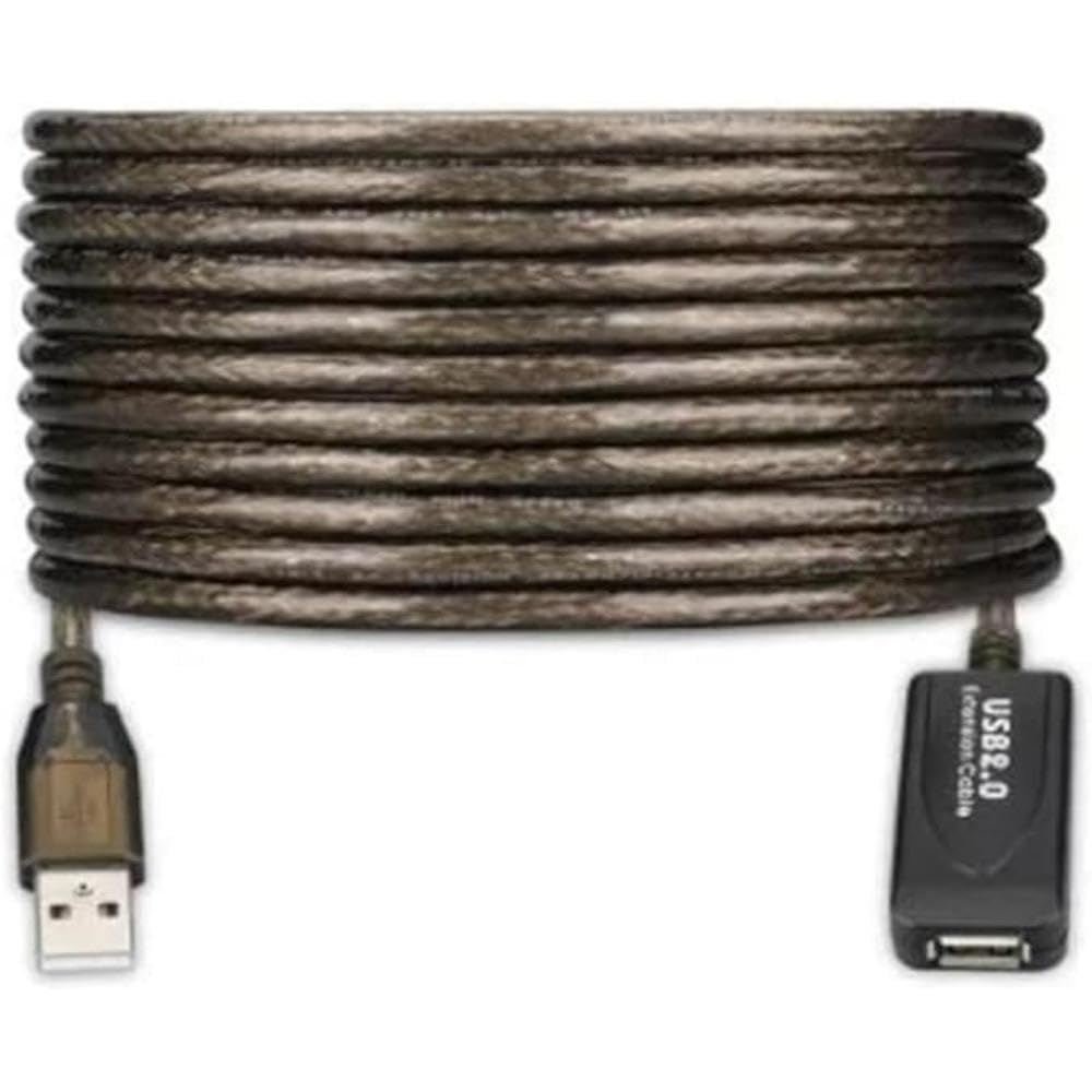 Ewent USB 2.0 10M Extension Cable - Grey, USB A to A, High Speed Data Transfer, Compatible with Printer, Scanner, Camera, Card Reader, USB Disk, Keyboard