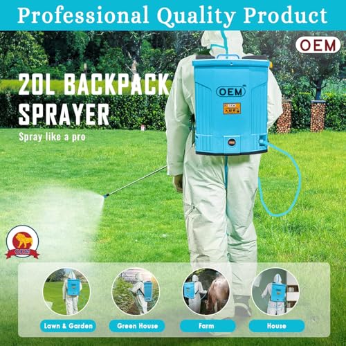 Image of OEM 20L Gold Series Battery Sprayer with Double Motor, 12V16A Battery, Digital Voltmeter, Heavy Copper Lance & Clutch, Metal Hook Belt, Back Support, Long Filter - Powerful Agriculture Sprayer