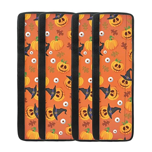 JEOCODY Halloween Pumpkin Print Design Beautiful Handle Covers for Fridge Oven Microwave Washable Kitchen Appliances Handle Protector Keep Clean from Smudge Stains Water Dirty Hand Set of 2