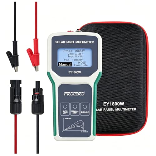 FrogBro 1800W Solar Panel Tester Photovoltaic Multimeter, Troubleshooting Tool with Smart MPPT...