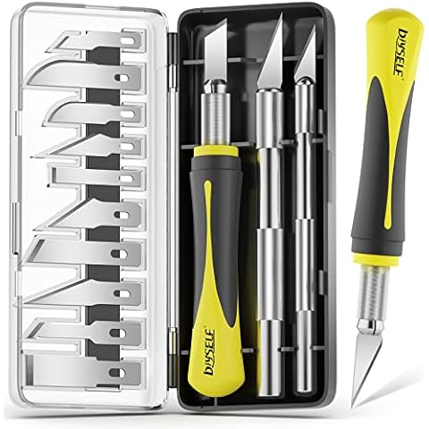 DIYSELF 16-Piece Craft Knife Set, Exacto Knife Set, 3-Piece Hobby Knife with 10-Piece Exacto Knife Blades, Precision Art Knife for Pumpkin Carving, Modeling, Exactly Knife, Pumpkin Carving Tools Cover