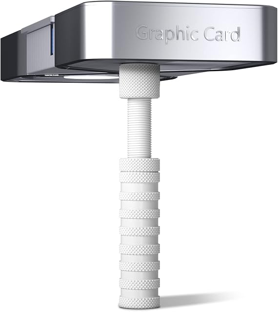 Ausvrkkit GPU Support Bracket, Adjustable Height GPU Sag Bracket with Magnet and Non-Slip Sheet, GPU Brace for Prevent Universal VGA Graphics Card Sag (White)
