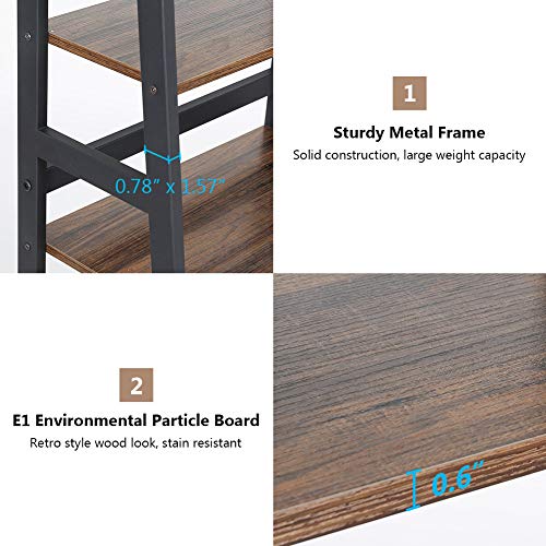 Tribesigns 5-Tier Bookshelf Industrial Bookcase, 5 Shelf Ladder Shelf Book Storage Shelf Organizer For Living Room, Home Office #TOP5