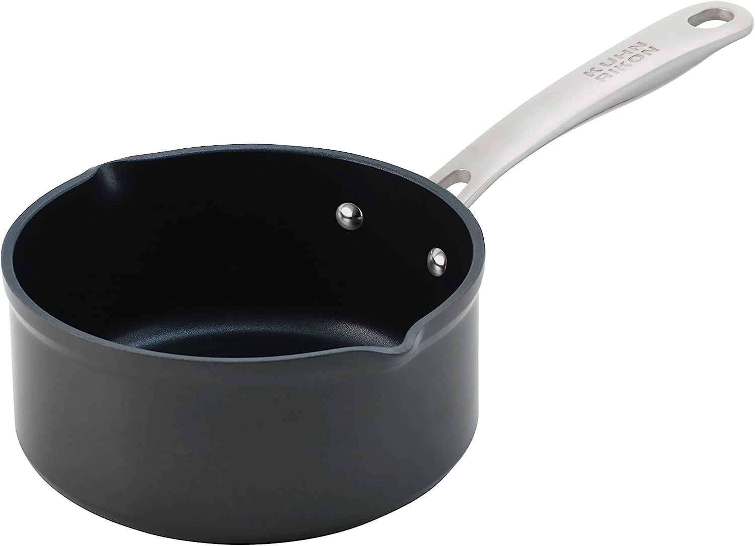 Kuhn Rikon Black Easy Pro Non-Stick Milk Pan, 16 Cm, Aluminium